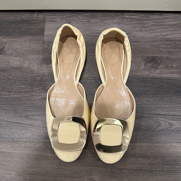 ROGER VIVIER Patent Leather D’Orsay Ballerina Flats White 36.5 US 6 - Picture 2 of 5